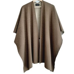 🍒 Spanner Wrap Open Front Gold Lurex Specks Pattern on Olive Green O/S